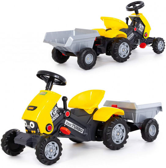 Каталка-трактор с педалями и полуприцепом «Turbo-2»