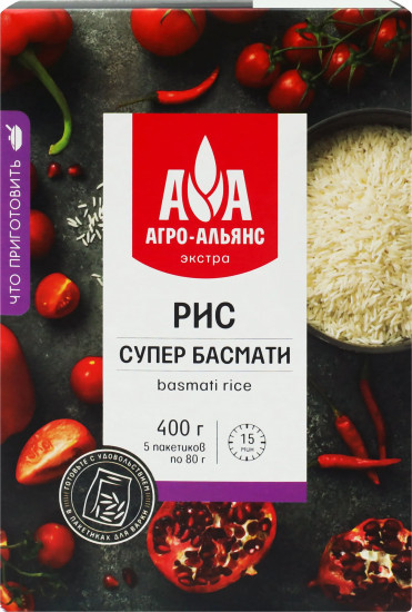 Рис в пакетах для варки «Супер басмати»