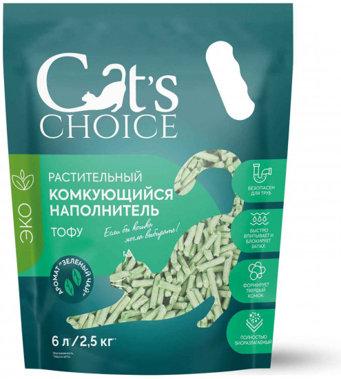 Растительный комкующийся наполнитель тофу с ароматом «Зеленый чай»