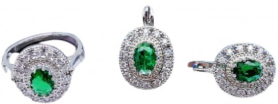 Комплект украшений из бижутерного сплава c фианитом