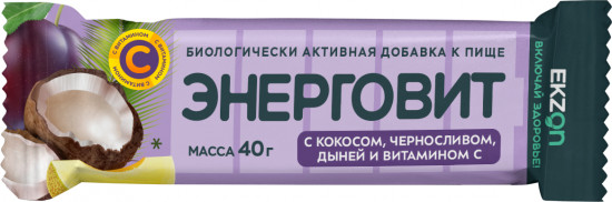 БАД с кокосом, черносливом, дыней и витамином С «Энерговит»