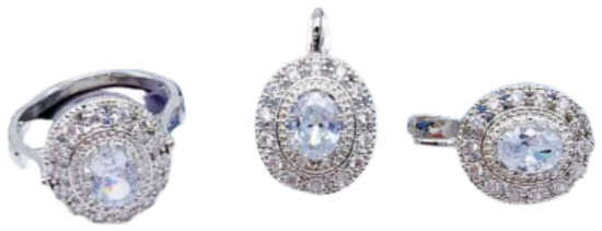 Комплект украшений из бижутерного сплава c фианитом