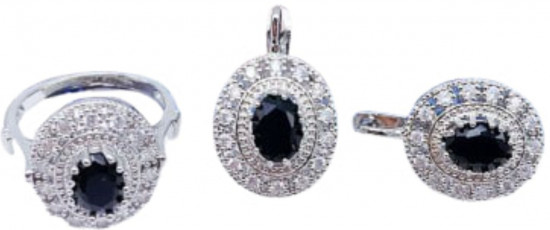 Комплект украшений из бижутерного сплава c фианитом