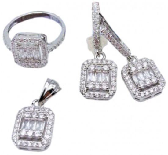 Комплект украшений из бижутерного сплава c кристаллом