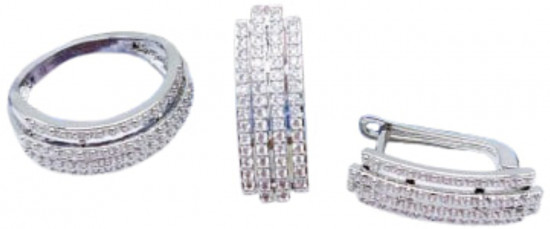 Комплект украшений из бижутерного сплава c кристаллом