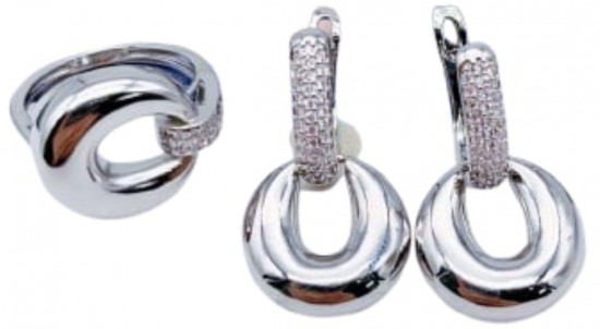 Комплект украшений из бижутерного сплава c кристаллом