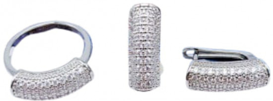 Комплект украшений из бижутерного сплава c кристаллом