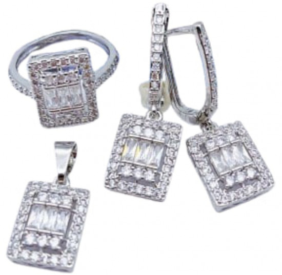 Комплект украшений из бижутерного сплава c кристаллом