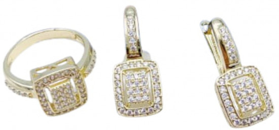 Комплект украшений из бижутерного сплава c кристаллом