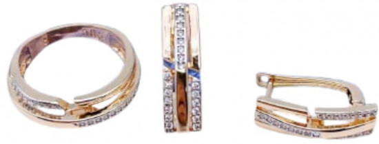 Комплект украшений из бижутерного сплава c кристаллом