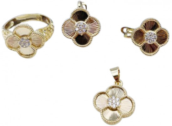 Комплект украшений из бижутерного сплава c кристаллом