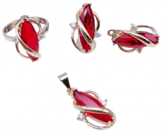 Комплект украшений из бижутерного сплава c фианитом