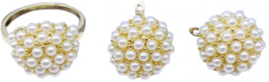 Комплект украшений из бижутерного сплава c жемчугом