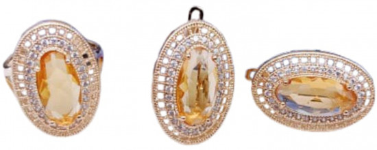 Комплект украшений из бижутерного сплава c фианитом