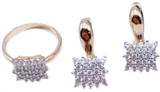 Комплект украшений из бижутерного сплава c кристаллом