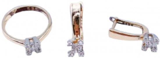 Комплект украшений из бижутерного сплава c кристаллом