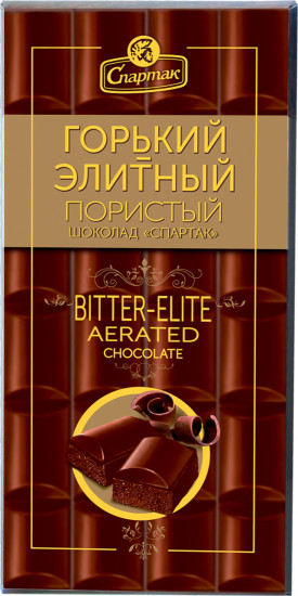 Шоколад пористый горький элитный 72%