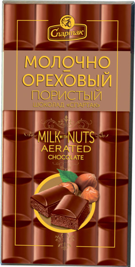 Шоколад пористый молочно-ореховый