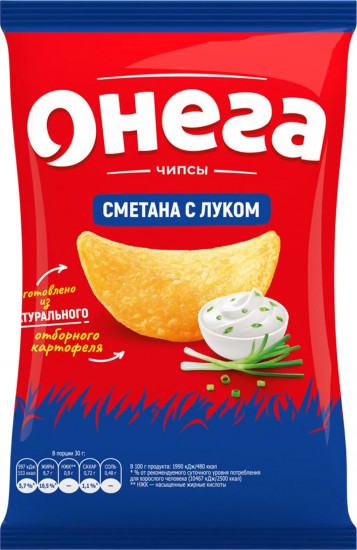 Чипсы из сырого картофеля «Сметана с луком»