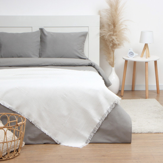 Плед с бахромой «Waffle» 