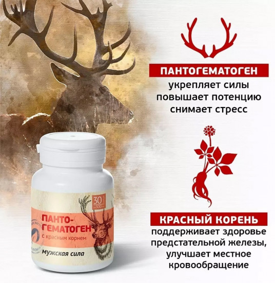 Пантогематоген «Мужская сила» с красным корнем  