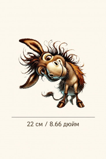 Термонаклейка на одежду «Озорной ослик»