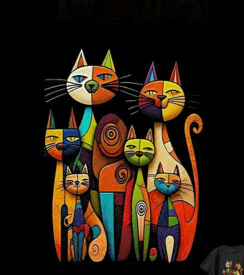 Термонаклейка на одежду «Picasso cats»