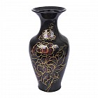 Ваза форма «Титаник» Цветы на черном фоне