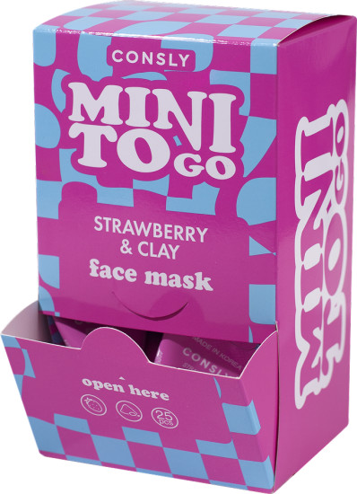 Набор масок для лица глиняных с цинком и экстрактом клубники «Strawberry & Clay Face Mask»