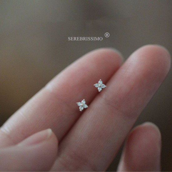 Серьги Клевер мини