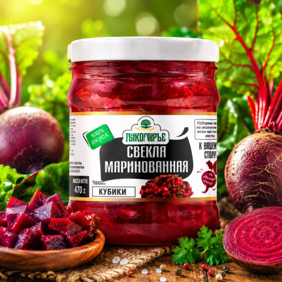 Свекла «Борисовская» марин.нарезанная Кубиками