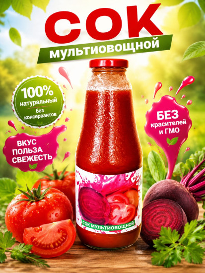 Сок мультиовощной с мякотью с пряностями и солью