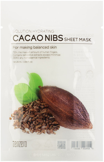Маска тканевая для лица с экстрактом какао «Solution Hydrating Cacao Nibs Sheet Mask»