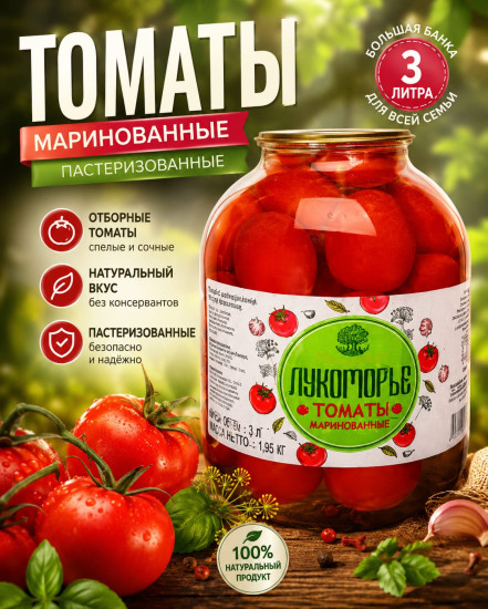 Томаты маринованные пастеризованные