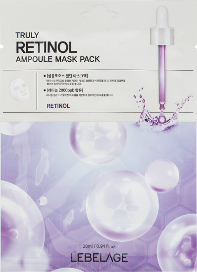 Маска для лица тканевая с ретинолом и экстрактом мицелия «Truly Retinol Ampoule Mask Pack»
