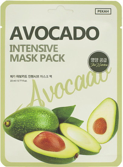 Маска для лица тканевая с экстрактом авокадо «Avocado Intensive Mask Pack»