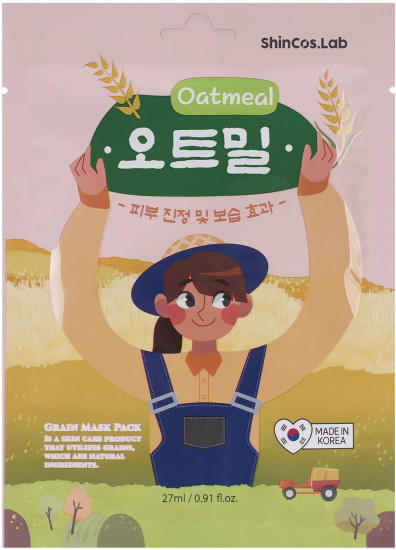 Маска для лица тканевая увлажняющая с экстрактом овса «Oatmeal Mask Pack»