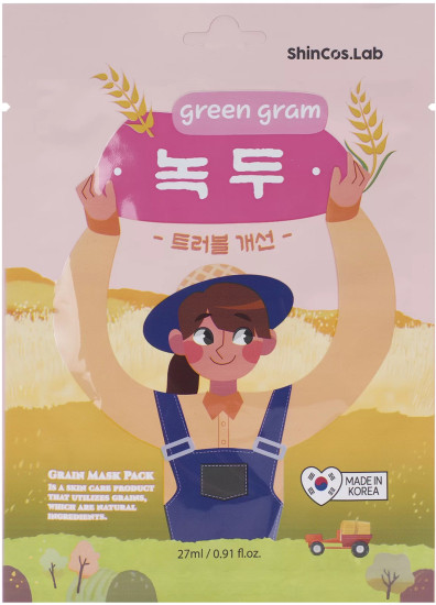 Маска для лица тканевая для улучшения состояния проблемной кожи «Green Gram Mask Pack»