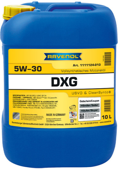 Моторное масло RAVENOL DXG 5W-30