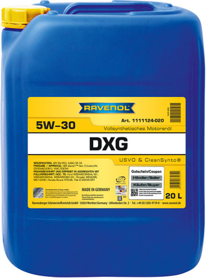 Моторное масло RAVENOL DXG 5W-30