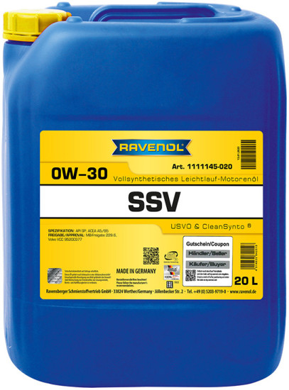 Моторное масло RAVENOL SSV Fuel Economy 0W-30