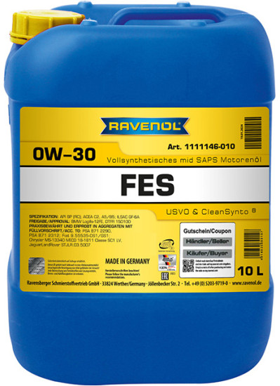 Моторное масло RAVENOL FES 0W-30