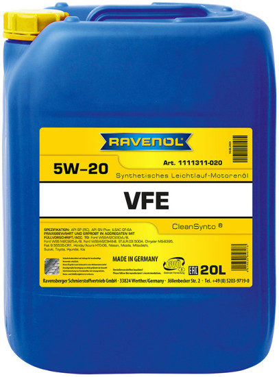 Моторное масло RAVENOL VFE 5W-20