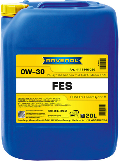 Моторное масло RAVENOL FES 0W-30