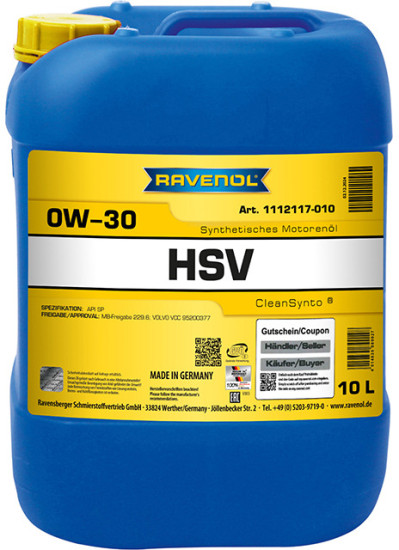 Моторное масло RAVENOL HSV 0W-30