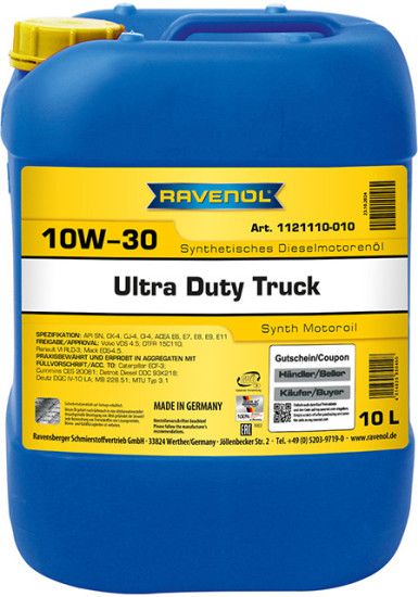 Моторное масло RAVENOL UDT Ultra Duty Truck 10W-30