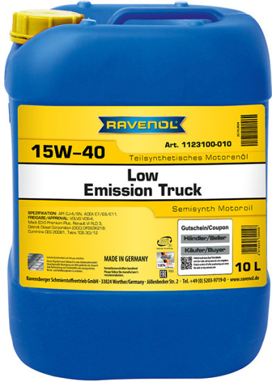 Моторное масло RAVENOL Low Emission Truck 15W-40