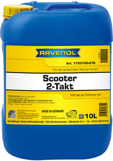 Моторное масло для 2T скутеров RAVENOL Scooter 2-Takt Mineral