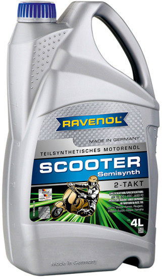 Моторное масло для 2T скутеров RAVENOL Scooter 2-Takt Teilsynt
