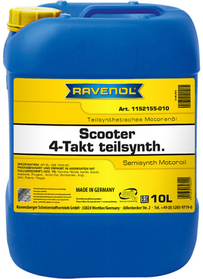 Моторное масло для 4-T скутеров RAVENOL Scooter 4-Takt Teilsynth